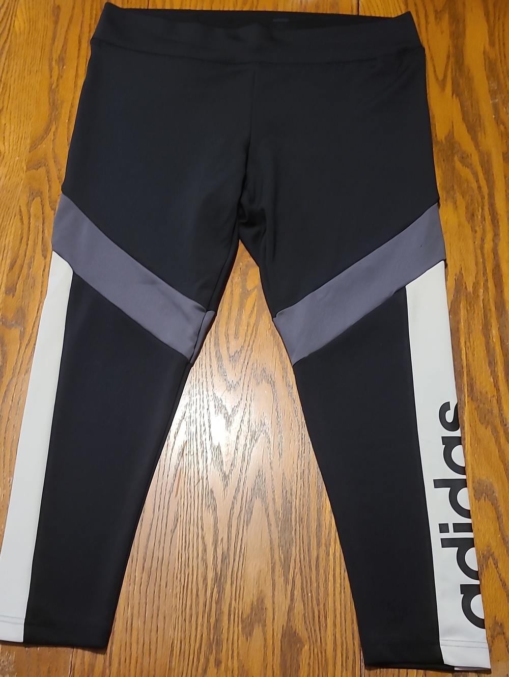 adidas Black, Gray and White Athletic Pants - Ladies XL